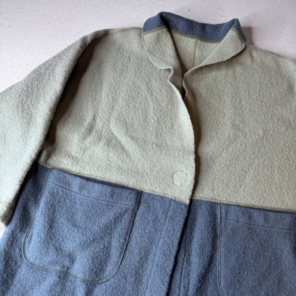 VTG Babette SF Rare Boiled Wool Coat Small Lagenlook Art To Wear Minimalist